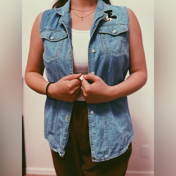 Vintage Disney Mickey Denim Vest - Picture 2 of 3